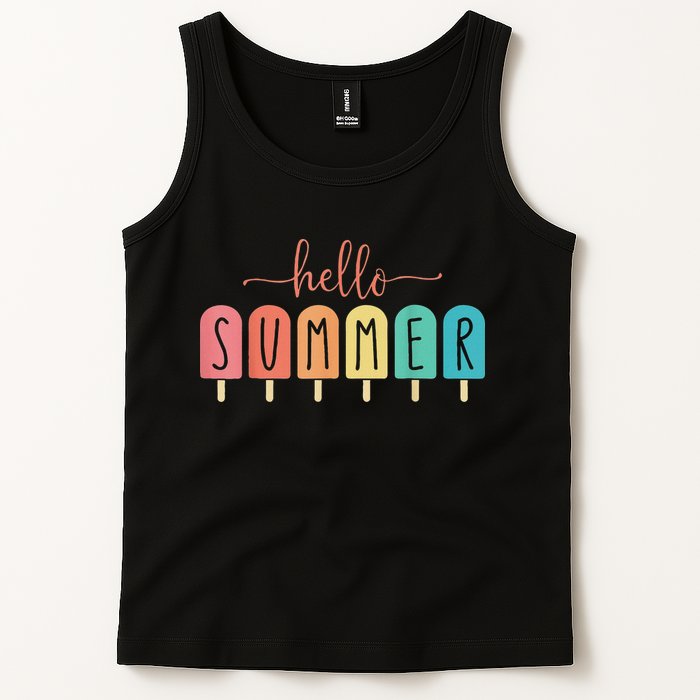 Hello Summer Vacation Ice Cream Popsicle Ice Lolly Tank Top