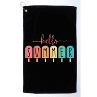 Hello Summer Vacation Ice Cream Popsicle Ice Lolly Golf Towel