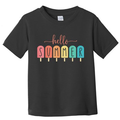 Hello Summer Vacation Ice Cream Popsicle Ice Lolly Toddler T-Shirt