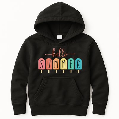 Hello Summer Vacation Ice Cream Popsicle Ice Lolly Kids Hoodie