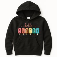 Hello Summer Vacation Ice Cream Popsicle Ice Lolly Kids Hoodie