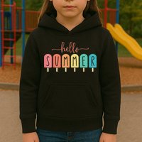 Hello Summer Vacation Ice Cream Popsicle Ice Lolly Kids Hoodie
