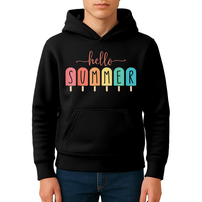 Hello Summer Vacation Ice Cream Popsicle Ice Lolly Kids Hoodie