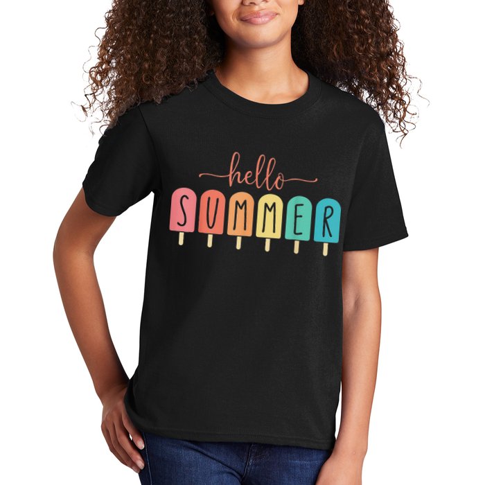 Hello Summer Vacation Ice Cream Popsicle Ice Lolly Kids T-Shirt
