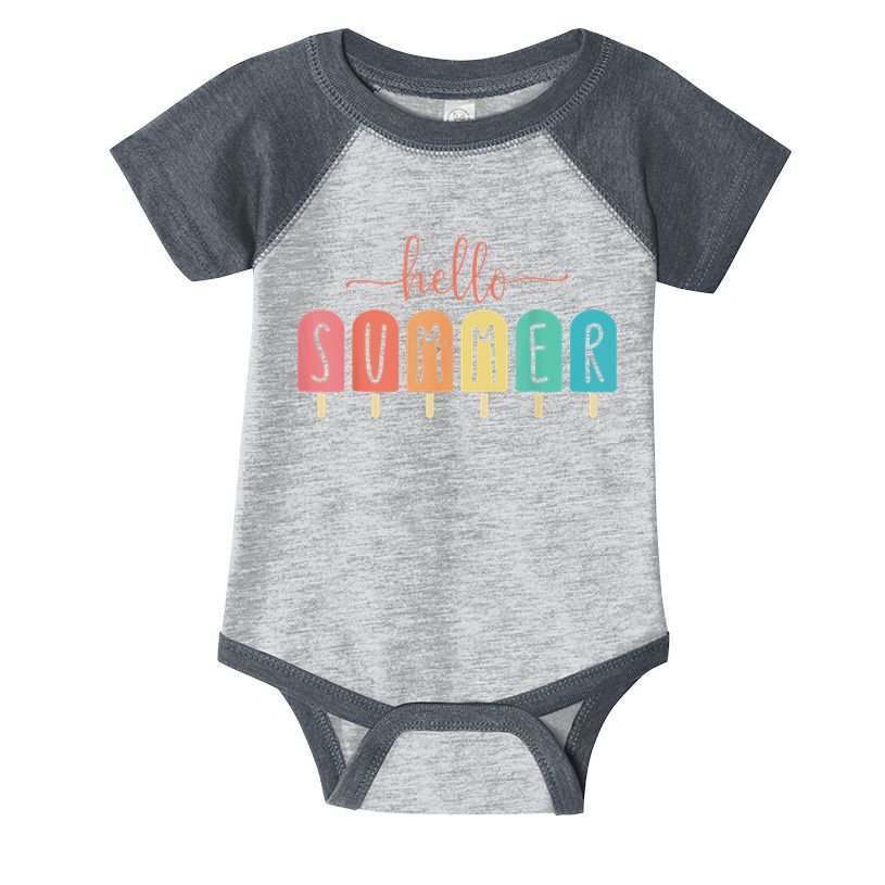Hello Summer Vacation Ice Cream Popsicle Ice Lolly Infant Baby Jersey Bodysuit