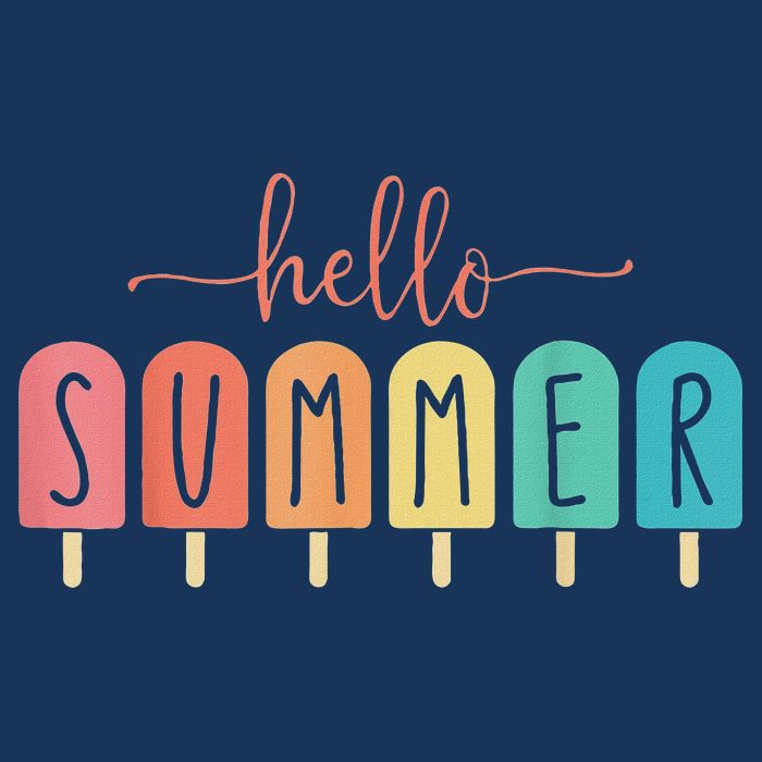 Hello Summer Vacation Ice Cream Popsicle Ice Lolly Infant Baby Jersey Bodysuit