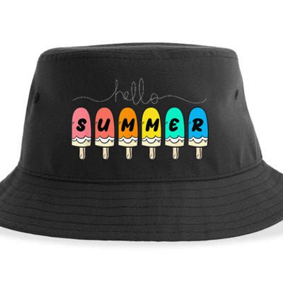 Hello Summer Vacation Ice Cream Sustainable Bucket Hat