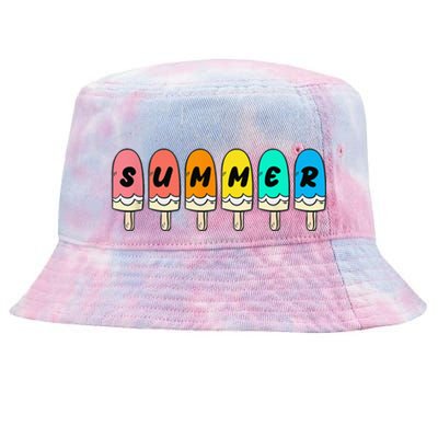 Hello Summer Vacation Ice Cream Tie-Dyed Bucket Hat