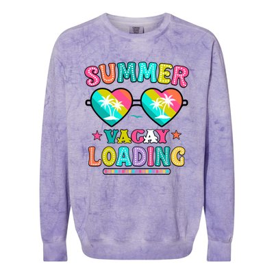 Happy Summer Vacay Loading Teacher End Of School Year Great Gift Colorblast Crewneck Sweatshirt