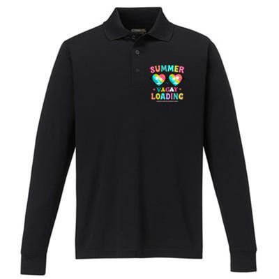 Happy Summer Vacay Loading Teacher End Of School Year Great Gift Performance Long Sleeve Polo