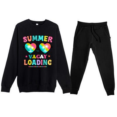 Happy Summer Vacay Loading Teacher End Of School Year Great Gift Premium Crewneck Sweatsuit Set