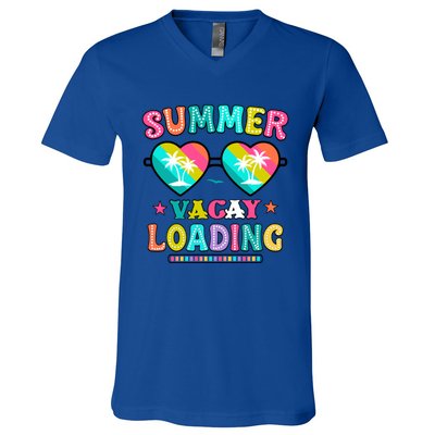 Happy Summer Vacay Loading Teacher End Of School Year Great Gift V-Neck T-Shirt