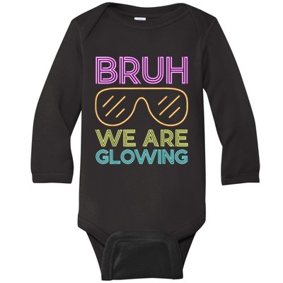 Hello Summer Vacation Trips Bruh We Are Glowing Sunglasses Gift Baby Long Sleeve Bodysuit