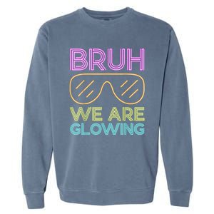 Hello Summer Vacation Trips Bruh We Are Glowing Sunglasses Gift Garment-Dyed Sweatshirt