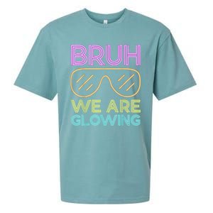 Hello Summer Vacation Trips Bruh We Are Glowing Sunglasses Gift Sueded Cloud Jersey T-Shirt