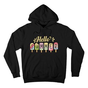 Hello Summer Vacation Ice Cream Popsicle Pastel Hoodie