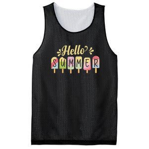 Hello Summer Vacation Ice Cream Popsicle Pastel Mesh Reversible Basketball Jersey Tank