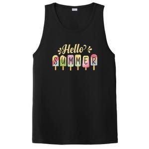 Hello Summer Vacation Ice Cream Popsicle Pastel PosiCharge Competitor Tank