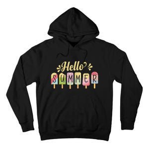 Hello Summer Vacation Ice Cream Popsicle Pastel Tall Hoodie