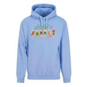 Hello Summer Vacation Ice Cream Popsicle Pastel Unisex Surf Hoodie