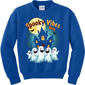 Halloween Spooky Vibes Funny Ghost Costume Cute Gift Kids Sweatshirt