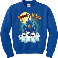 Halloween Spooky Vibes Funny Ghost Costume Cute Gift Kids Sweatshirt