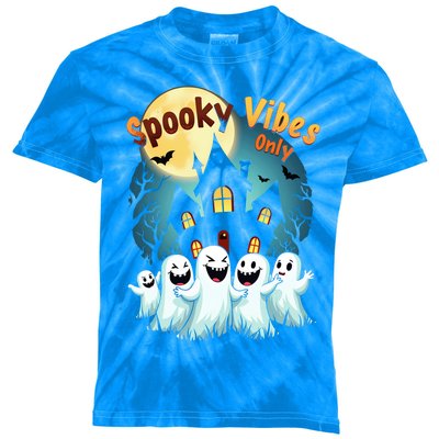 Halloween Spooky Vibes Funny Ghost Costume Cute Gift Kids Tie-Dye T-Shirt