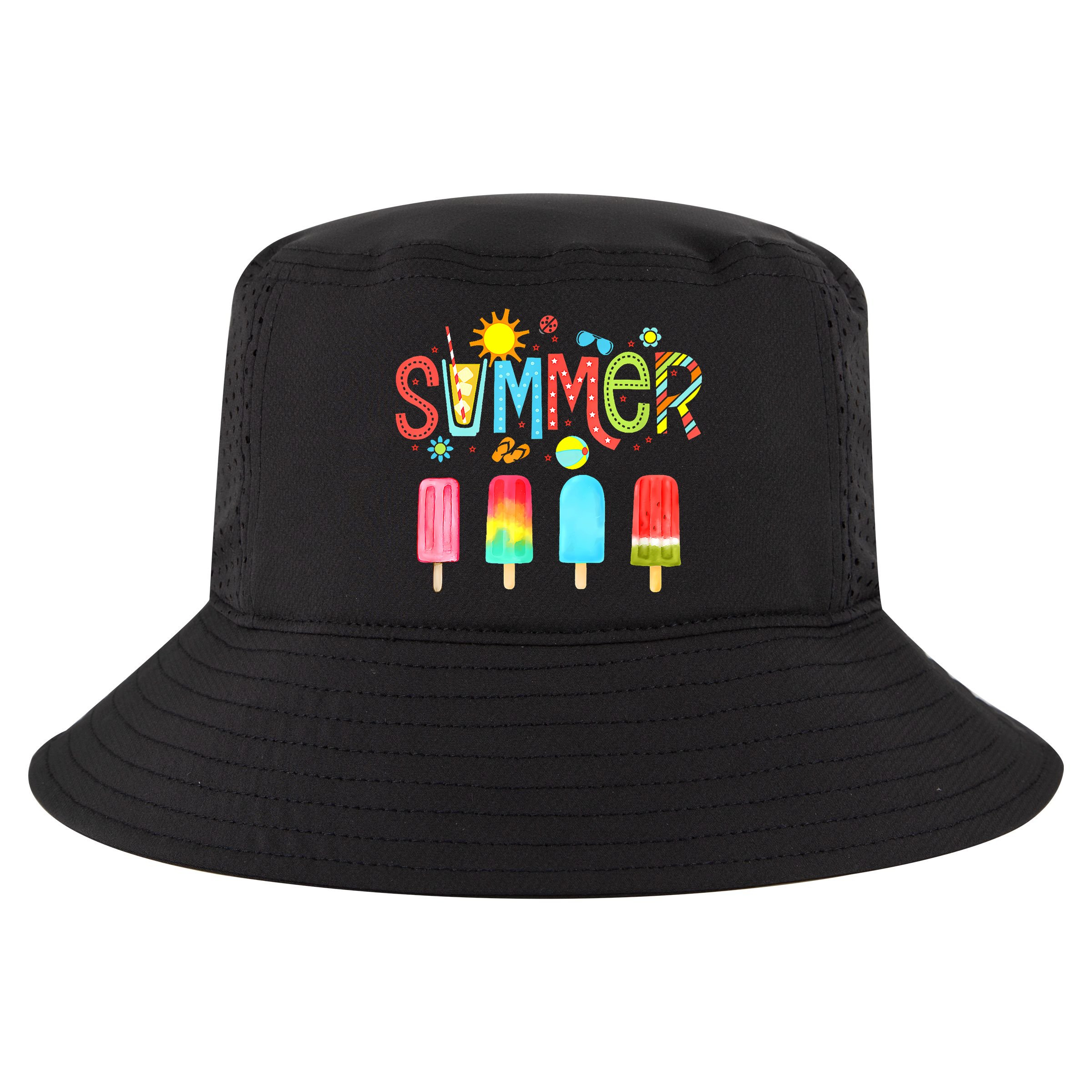 Hello Summer Vacation Ice Cream Popsicle Ice Lolly Gifts Cool Comfort Performance Bucket Hat