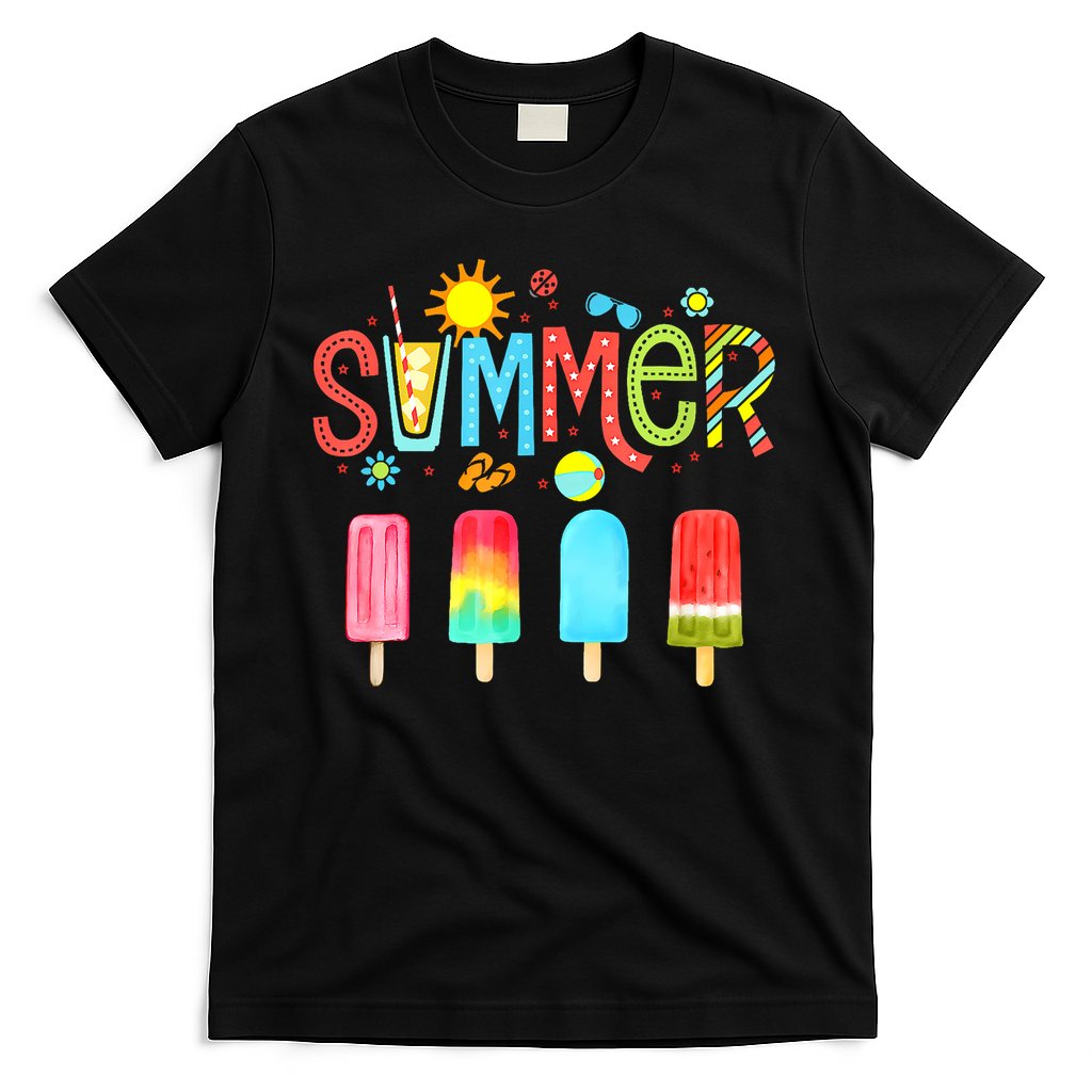 Hello Summer Vacation Ice Cream Popsicle Ice Lolly Gifts T-Shirt