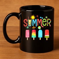 Hello Summer Vacation Ice Cream Popsicle Ice Lolly Gifts 11oz C Handle Ceramic Mug