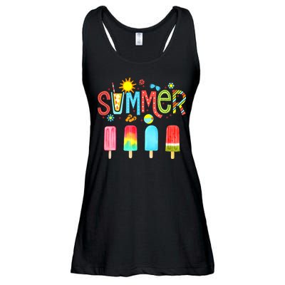 Hello Summer Vacation Ice Cream Popsicle Ice Lolly Gifts Ladies Essential Flowy Tank
