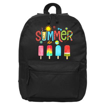 Hello Summer Vacation Ice Cream Popsicle Ice Lolly Gifts 16 in Basic Backpack