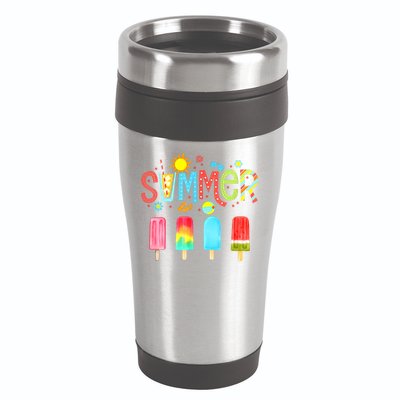 Hello Summer Vacation Ice Cream Popsicle Ice Lolly Gifts 16oz Travel Tumbler