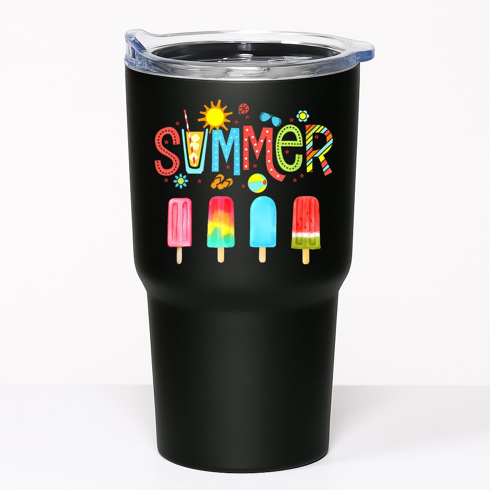 Hello Summer Vacation Ice Cream Popsicle Ice Lolly Gifts Tumbler