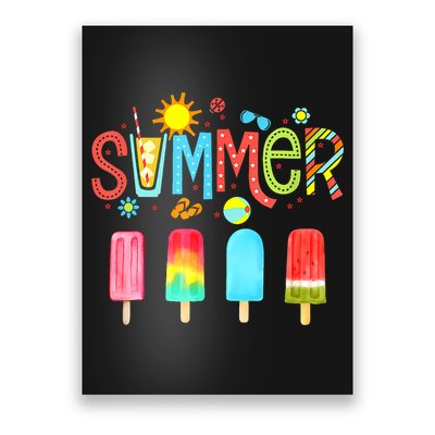 Hello Summer Vacation Ice Cream Popsicle Ice Lolly Gifts Poster