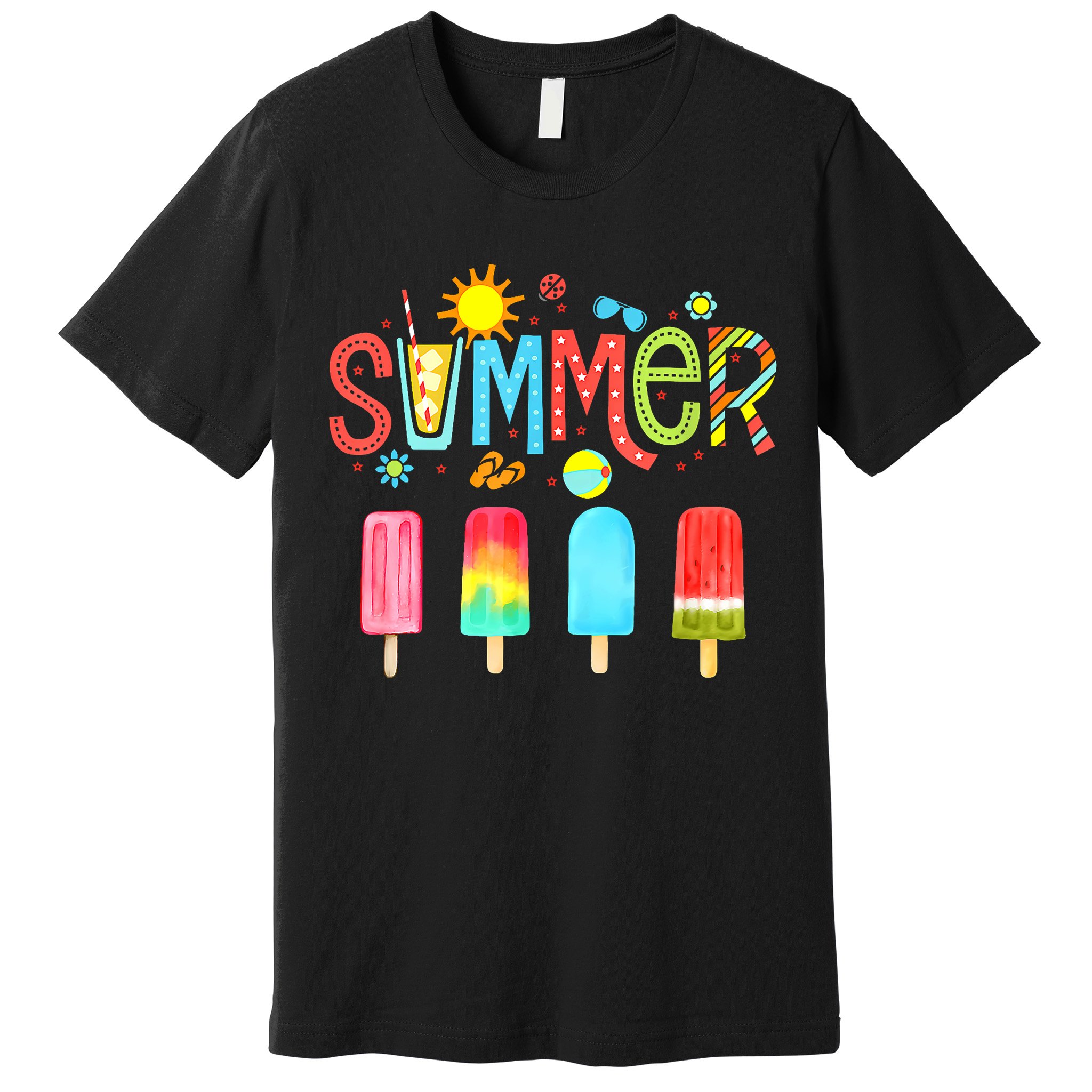 Hello Summer Vacation Ice Cream Popsicle Ice Lolly Gifts Premium T-Shirt