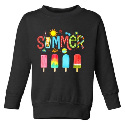 Hello Summer Vacation Ice Cream Popsicle Ice Lolly Gifts Toddler Sweatshirt