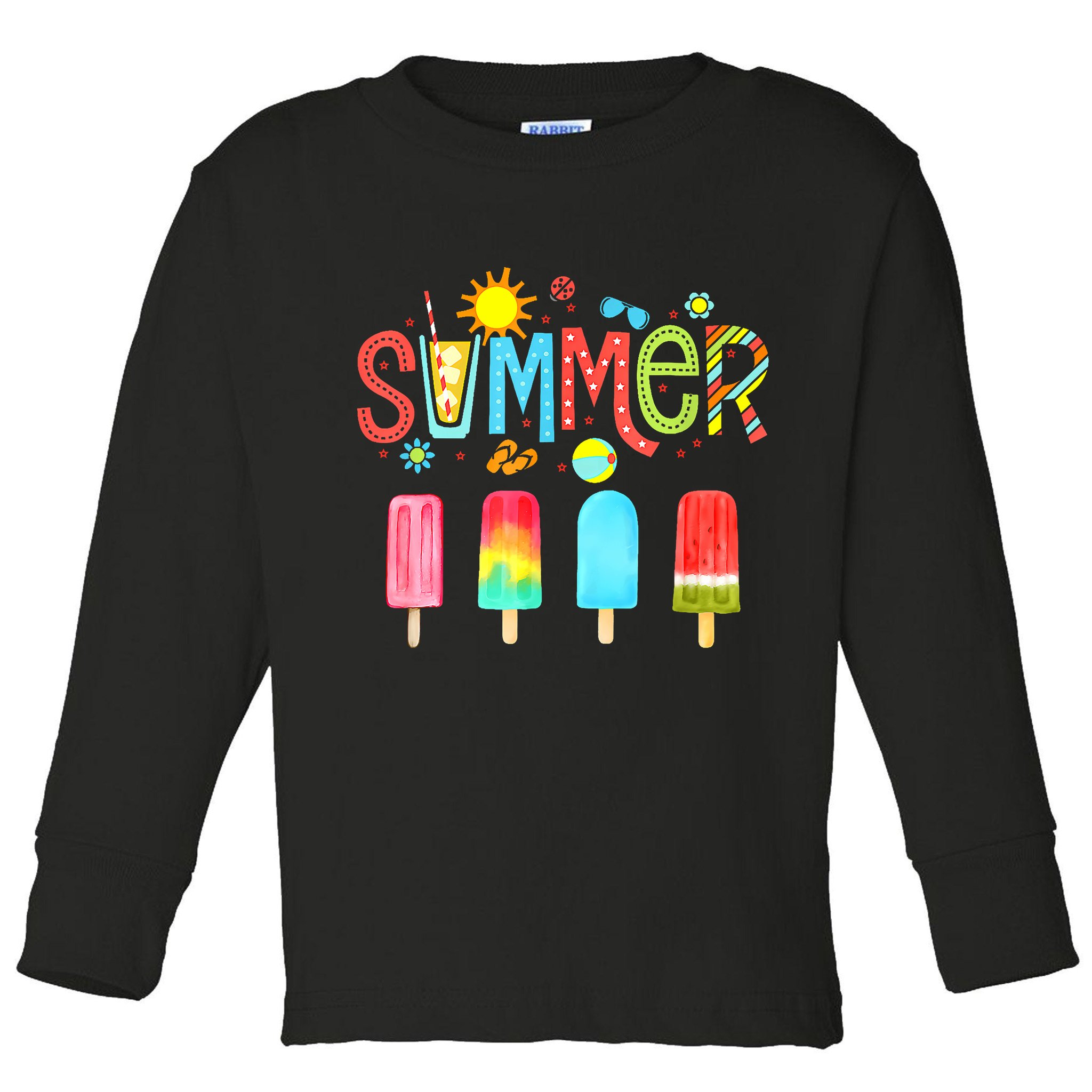 Hello Summer Vacation Ice Cream Popsicle Ice Lolly Gifts Toddler Long Sleeve Shirt