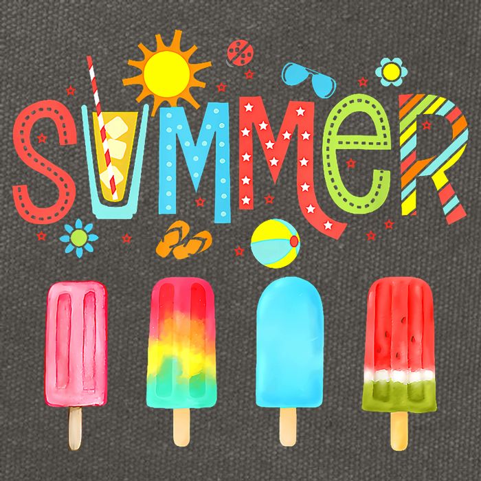 Hello Summer Vacation Ice Cream Popsicle Ice Lolly Gifts Cotton Canvas Backpack