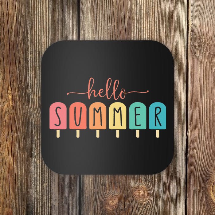 Hello Summer Vacation Ice Cream Popsicle Ice Lolly Gift Coaster