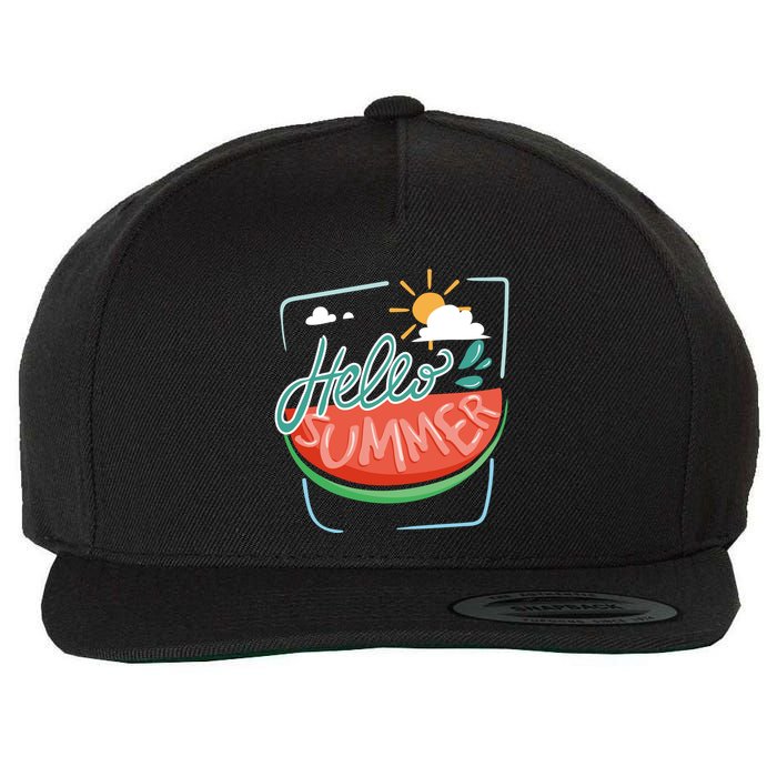 Hello Summer Watermelon Sunshine Wool Snapback Cap