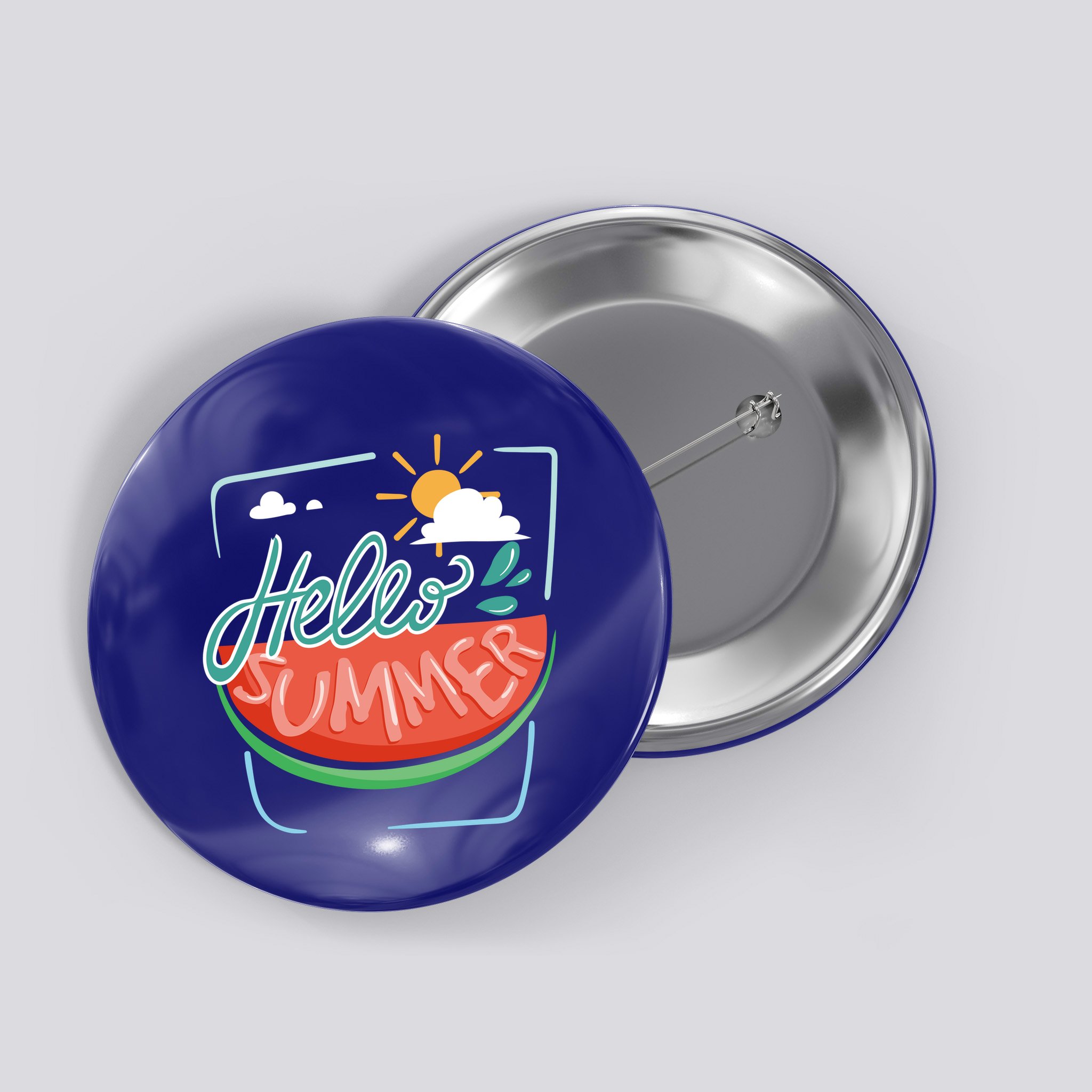 Hello Summer Watermelon Sunshine Button