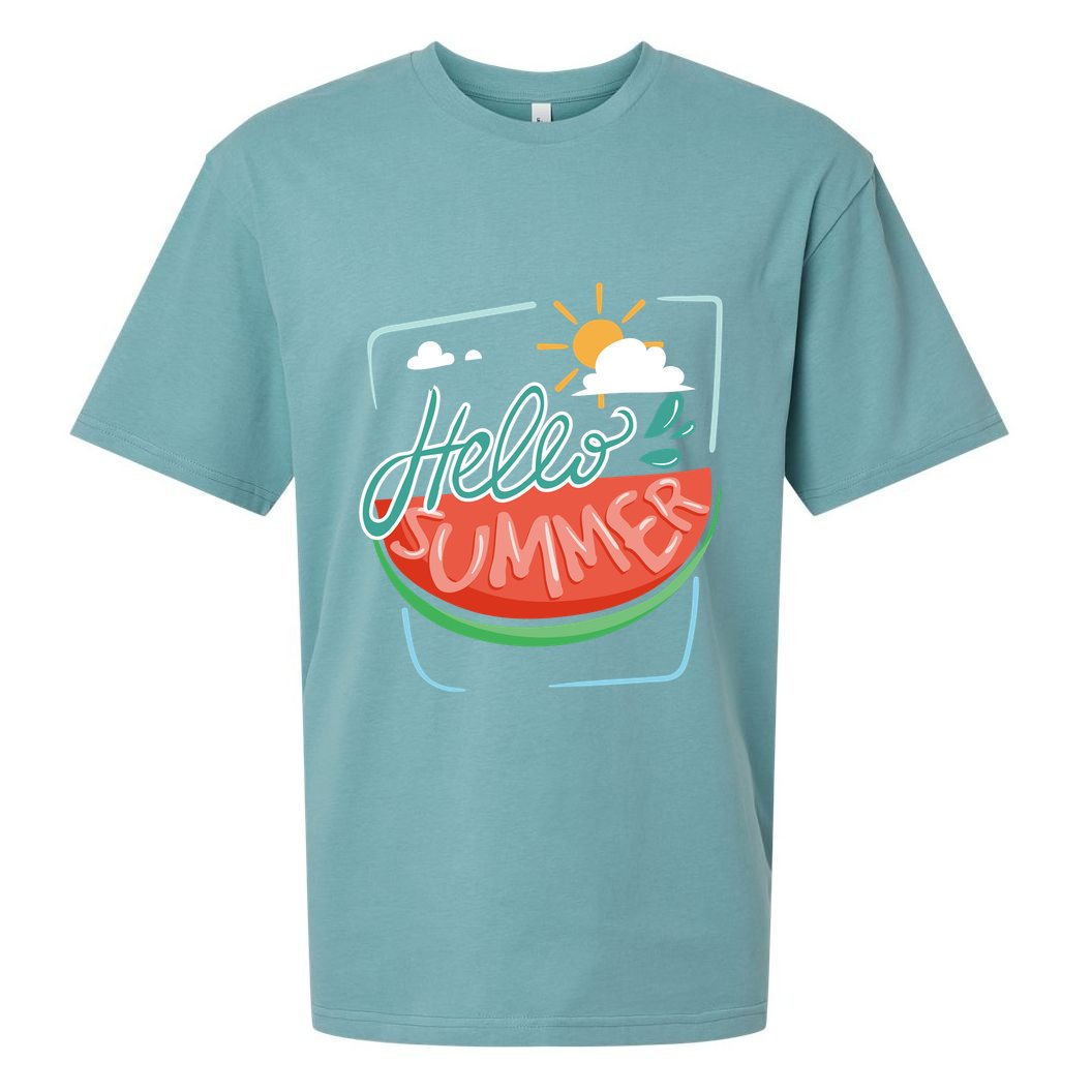 Hello Summer Watermelon Sunshine Sueded Cloud Jersey T-Shirt