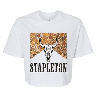 Howdy S.T.A.P.L.E.T.O.N Western Punchy Cowboy Style Bella+Canvas Jersey Crop Tee