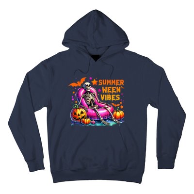 Halloween Summer Ween Vibes Summer Vacation Skeleton Float Hoodie