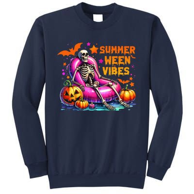 Halloween Summer Ween Vibes Summer Vacation Skeleton Float Sweatshirt