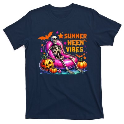 Halloween Summer Ween Vibes Summer Vacation Skeleton Float T-Shirt