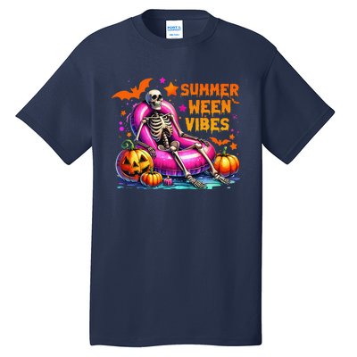 Halloween Summer Ween Vibes Summer Vacation Skeleton Float Tall T-Shirt