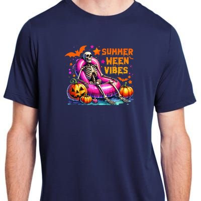 Halloween Summer Ween Vibes Summer Vacation Skeleton Float Adult ChromaSoft Performance T-Shirt