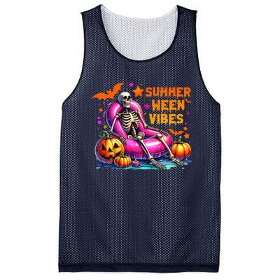 Halloween Summer Ween Vibes Summer Vacation Skeleton Float Mesh Reversible Basketball Jersey Tank